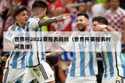 世界杯2022赛程表回放（世界杯赛程表时间直播）